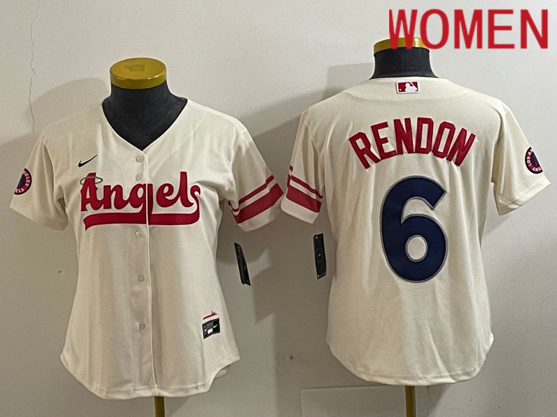 Women Los Angeles Angels #6 Rendon Cream City Edition 2024 Nike MLB Jersey style 1->washington commanders->NFL Jersey
